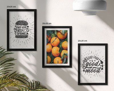 3-piece wall art set Kitchen motifs and juicy oranges