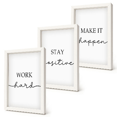 Framed triptych Minimalist motivational quotes that inspire