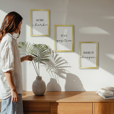 Framed triptych Minimalist motivational quotes that inspire