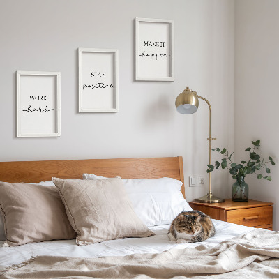 Framed triptych Minimalist motivational quotes that inspire