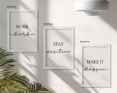 Framed triptych Minimalist motivational quotes that inspire
