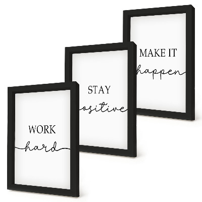 Framed triptych Minimalist motivational quotes that inspire