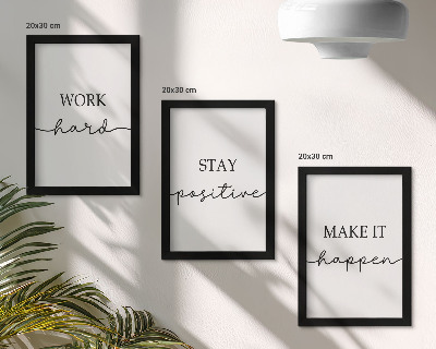 Framed triptych Minimalist motivational quotes that inspire
