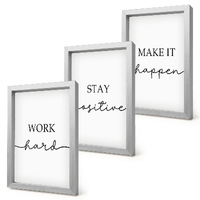 Framed triptych Minimalist motivational quotes that inspire