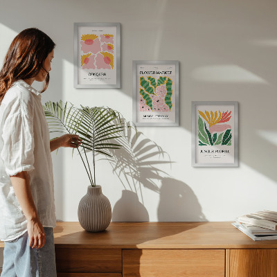 Photo frame wall Flowers and leaves in a modern style posters