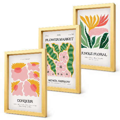Photo frame wall Flowers and leaves in a modern style posters