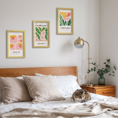Photo frame wall Flowers and leaves in a modern style posters
