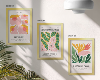 Photo frame wall Flowers and leaves in a modern style posters