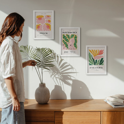 Photo frame wall Flowers and leaves in a modern style posters