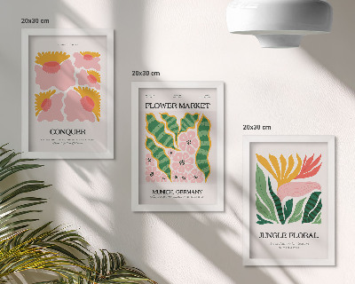 Photo frame wall Flowers and leaves in a modern style posters