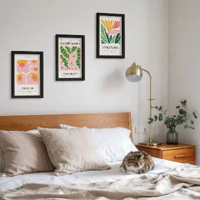 Photo frame wall gallery set modern floral art prints with leaves and flowers