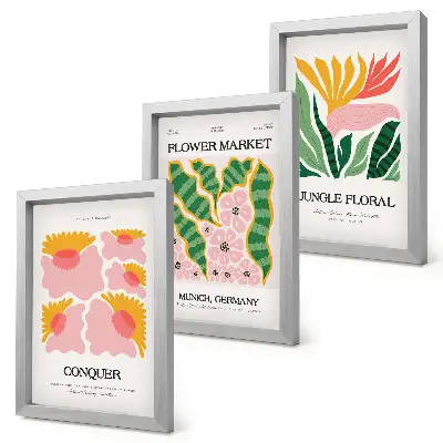 Photo frame wall gallery set modern floral art prints with leaves and flowers