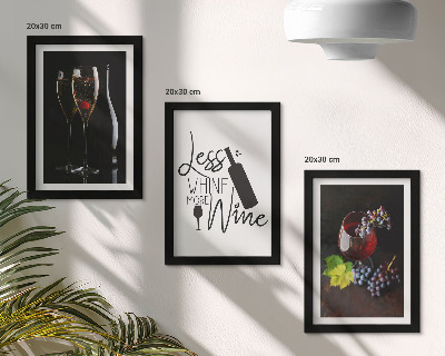 3-piece wall art set Glasses of wine with grapes and an inscription about wine