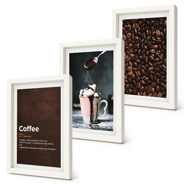 Photo frame wall Coffee bean whipped cream drink definition
