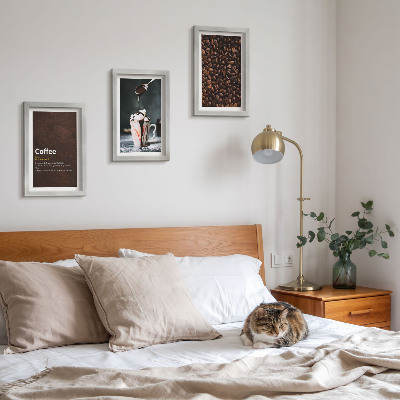 Photo frame wall Coffee bean whipped cream drink definition