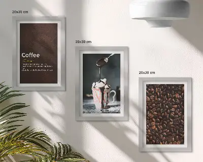 Photo frame wall coffee bean whipped cream drink definition print