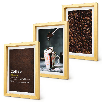 Photo frame wall Coffee bean whipped cream drink definition