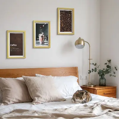 Photo frame wall coffee bean whipped cream drink definition print