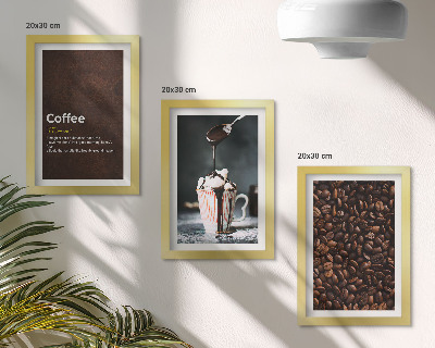 Photo frame wall Coffee bean whipped cream drink definition