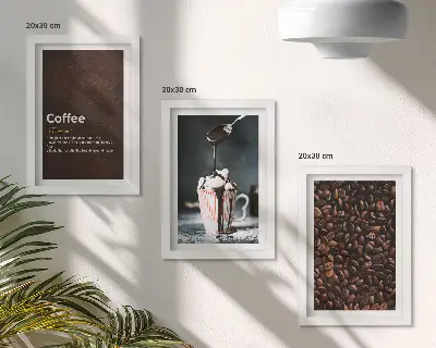 Photo frame wall coffee bean whipped cream drink definition print
