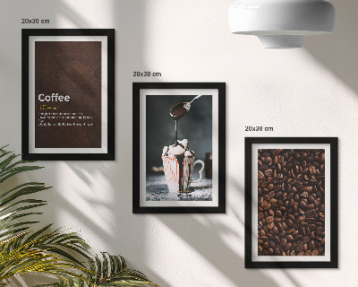 Photo frame wall Coffee bean whipped cream drink definition