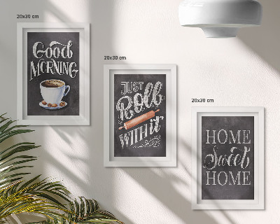 3-piece wall art set Home kitchen themes blackboard inscriptions