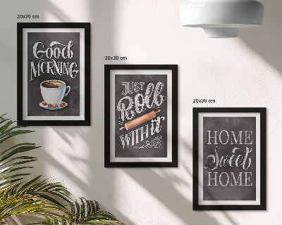 3-piece wall art set Home kitchen themes blackboard inscriptions