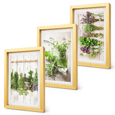 Photo frame wall Drying herbs and plants for the kitchen