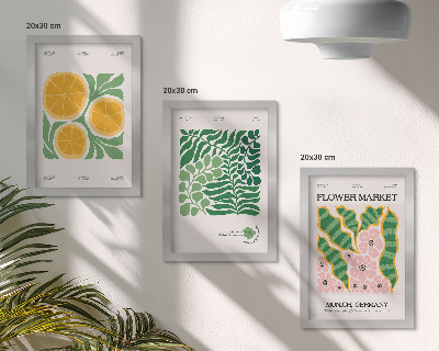 Photo frame wall Fruit and plant motifs in pastel colors posters