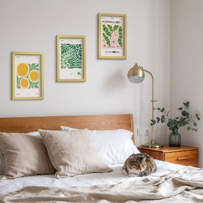 Photo frame wall Fruit and plant motifs in pastel colors posters
