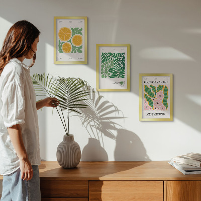 Photo frame wall Fruit and plant motifs in pastel colors posters