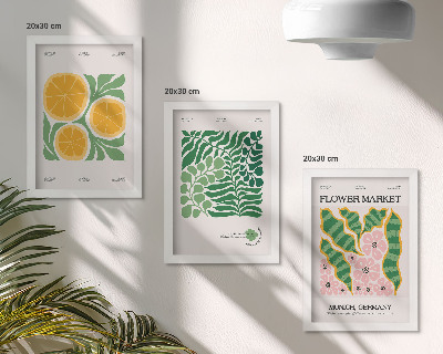 Photo frame wall Fruit and plant motifs in pastel colors posters