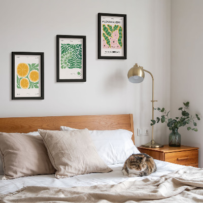 Photo frame wall Fruit and plant motifs in pastel colors posters