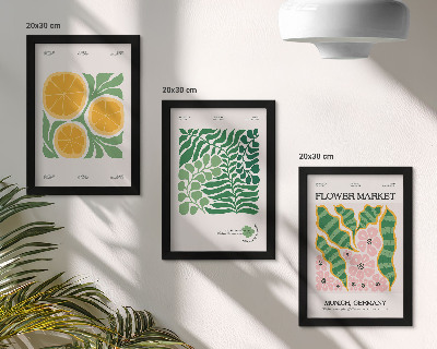 Photo frame wall Fruit and plant motifs in pastel colors posters