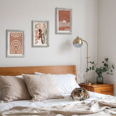 3-piece wall art set Boho abstract shapes and illustrations