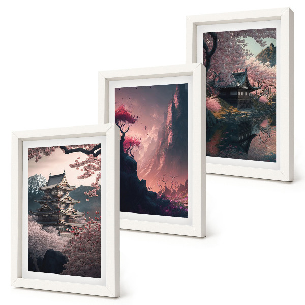 Photo frame wall Fantasy landscapes of Japan mountain landscapes