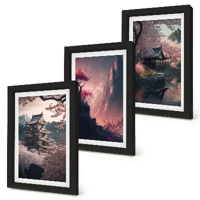 Photo frame wall Fantasy landscapes of Japan mountain landscapes