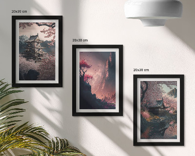Photo frame wall Fantasy landscapes of Japan mountain landscapes