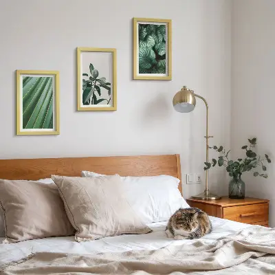3-Piece tropical leaf wall art set aesthetic design in various shades of green