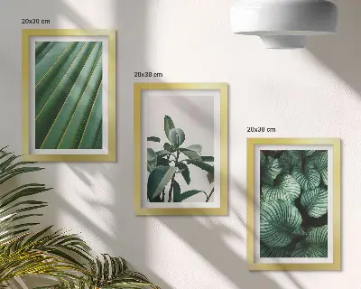 3-Piece tropical leaf wall art set aesthetic design in various shades of green