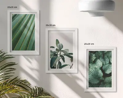 3-Piece tropical leaf wall art set aesthetic design in various shades of green