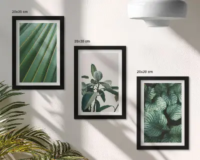 3-Piece tropical leaf wall art set aesthetic design in various shades of green