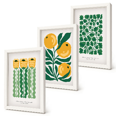 Photo frame wall Plant patterns with flowers and leaves posters