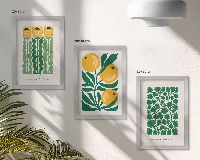 Photo frame wall gallery set with botanical flower and leaf prints posters