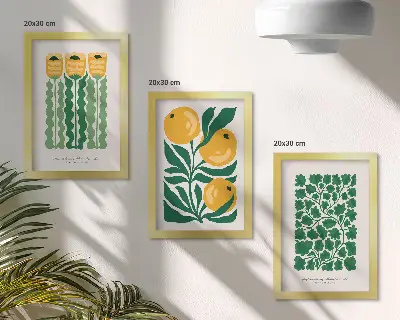 Photo frame wall Plant patterns with flowers and leaves posters