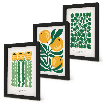 Photo frame wall Plant patterns with flowers and leaves posters