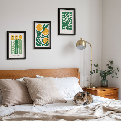 Photo frame wall Plant patterns with flowers and leaves posters