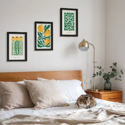Photo frame wall gallery set with botanical flower and leaf prints posters