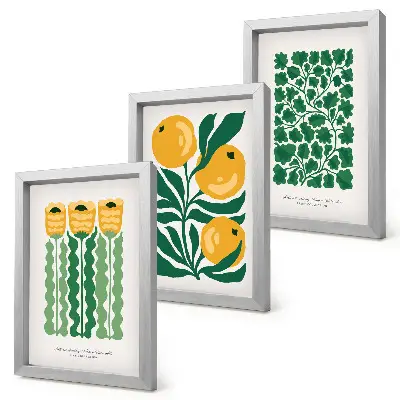 Photo frame wall gallery set with botanical flower and leaf prints posters
