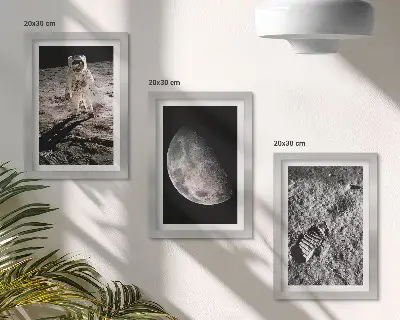 Photo frame wall astronaut on the moon footprint design